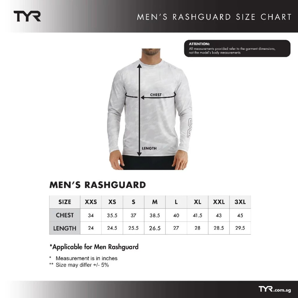 TYR Tidal Men's Long Sleeve Rashguard