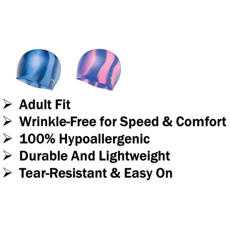 TYR Multi Color Silicone Cap Adult Fit