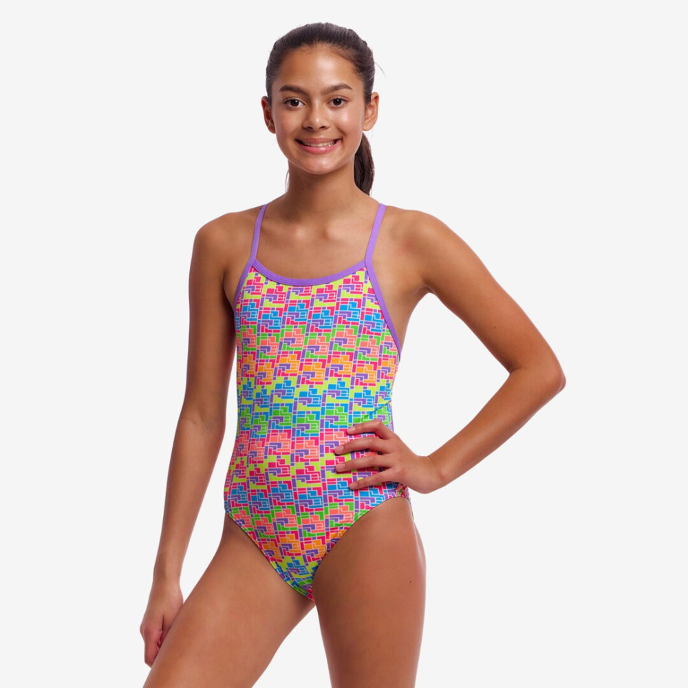 Funkita Girl's Single Strap One Piece - Jig Jag