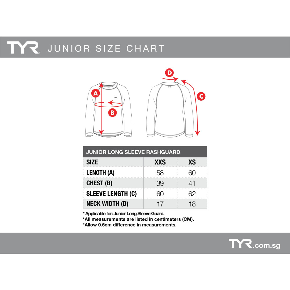 TYR Basic Long Sleeve Guard (XXS, XS) for swimming
