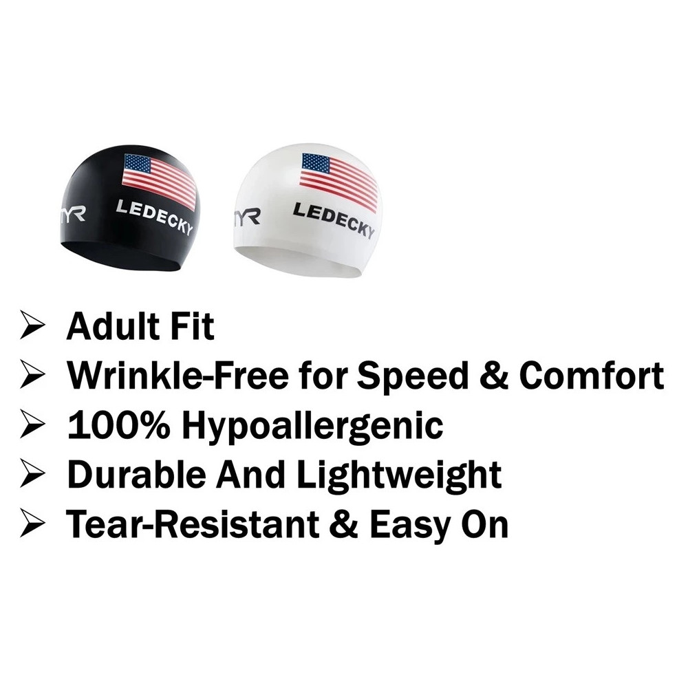TYR Ledecky Silicone Cap Adult Fit For Swimming