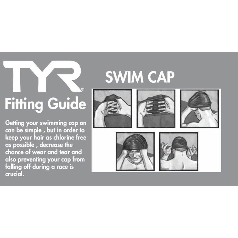 TYR Long Hair Silicone Swim Cap Youth Wrinkle-Free