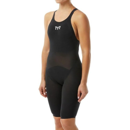 TYR Solid Invictus Open Back Tech Suit - 001 Black
