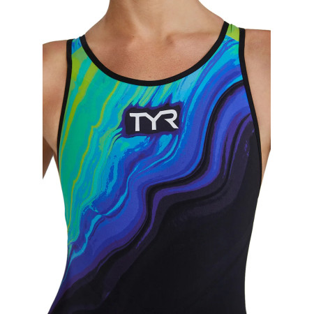 TYR Venzo Volconyx Closed Back Tech Suit - 334 Lime Navy