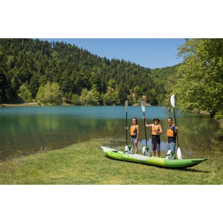 Aqua Marina Betta-475 Recreational Kayak - 3 Person. Inflatable Deck. Kayak Paddle Set Included.