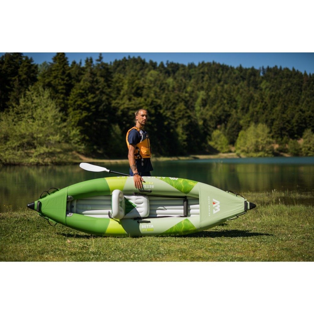 Aqua Marina Betta-312 Recreational Kayak - 1 person. Inflatable deck. Kayak paddle included.