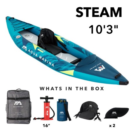 Aqua Marina Steam-312 Versatile Whitewater Kayak 1-person. DWF Deck. (paddle excluded)