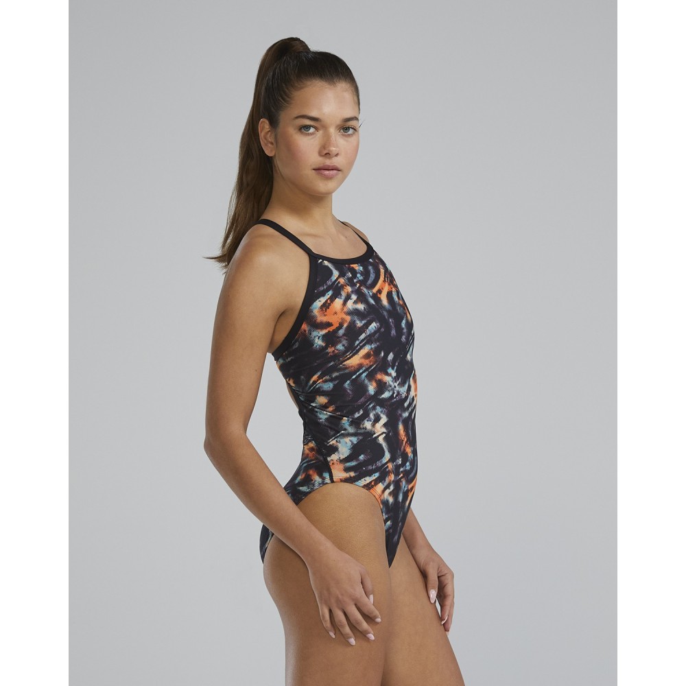 TYR Durafast Elite® Women's Validus Diamondfit Swimsuit - 957 Orange Aqua Black