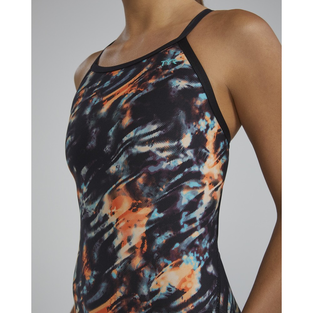 TYR Durafast Elite® Women's Validus Diamondfit Swimsuit - 957 Orange Aqua Black