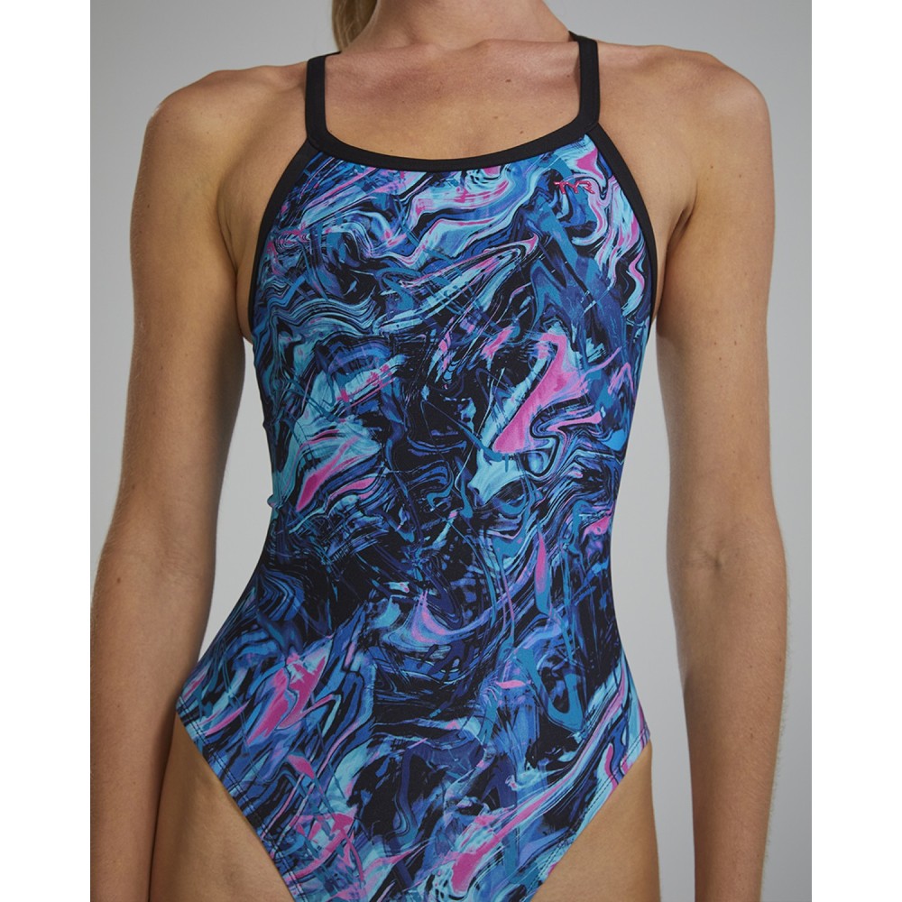 TYR Durafast Elite® Women's Marmaris Diamondfit Swimsuit - 390 Blue Pink