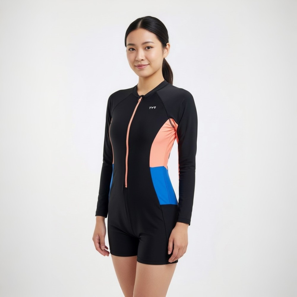 TYR Solid Long Sleeve Front Zip Suit