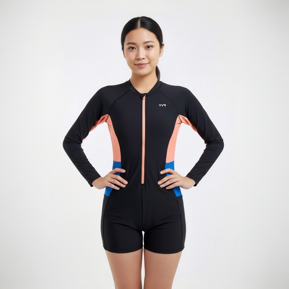 TYR Solid Long Sleeve Front Zip Suit