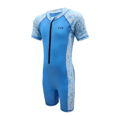 TYR Zippy Junior Short Sleeve UV Suit - 02 Blue