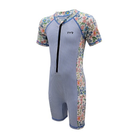 TYR Juno Junior Short Sleeve UV Suit - 24 Blue Light Pink