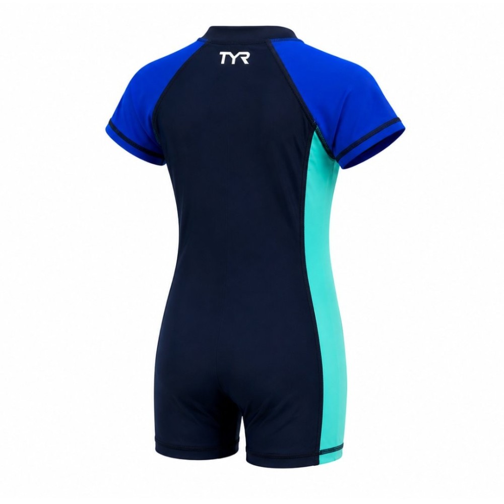 TYR Solid Junior Short Sleeve Suit For Swimming