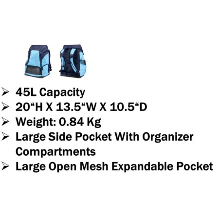 TYR Alliance 45L Backpack Hoobori -  074 Smoke Black | Aqua Fitness Global