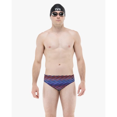 TYR Durafast Elite® Men's Zollner Brief Swimsuit - 855 Navy Red Blue