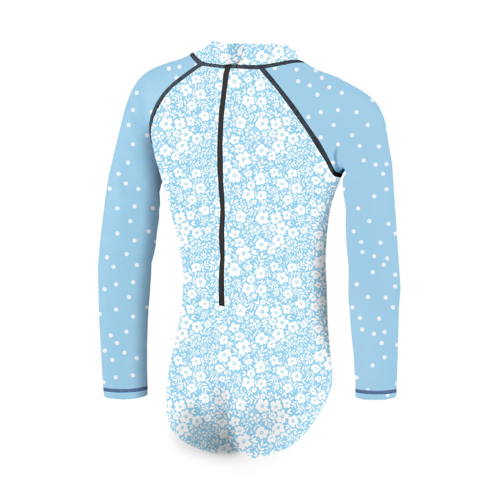 TYR Little Blooms Girl's Zip Suit - 02 Blue
